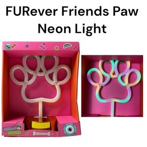 NIB FURever Friends Paw Neon Light
